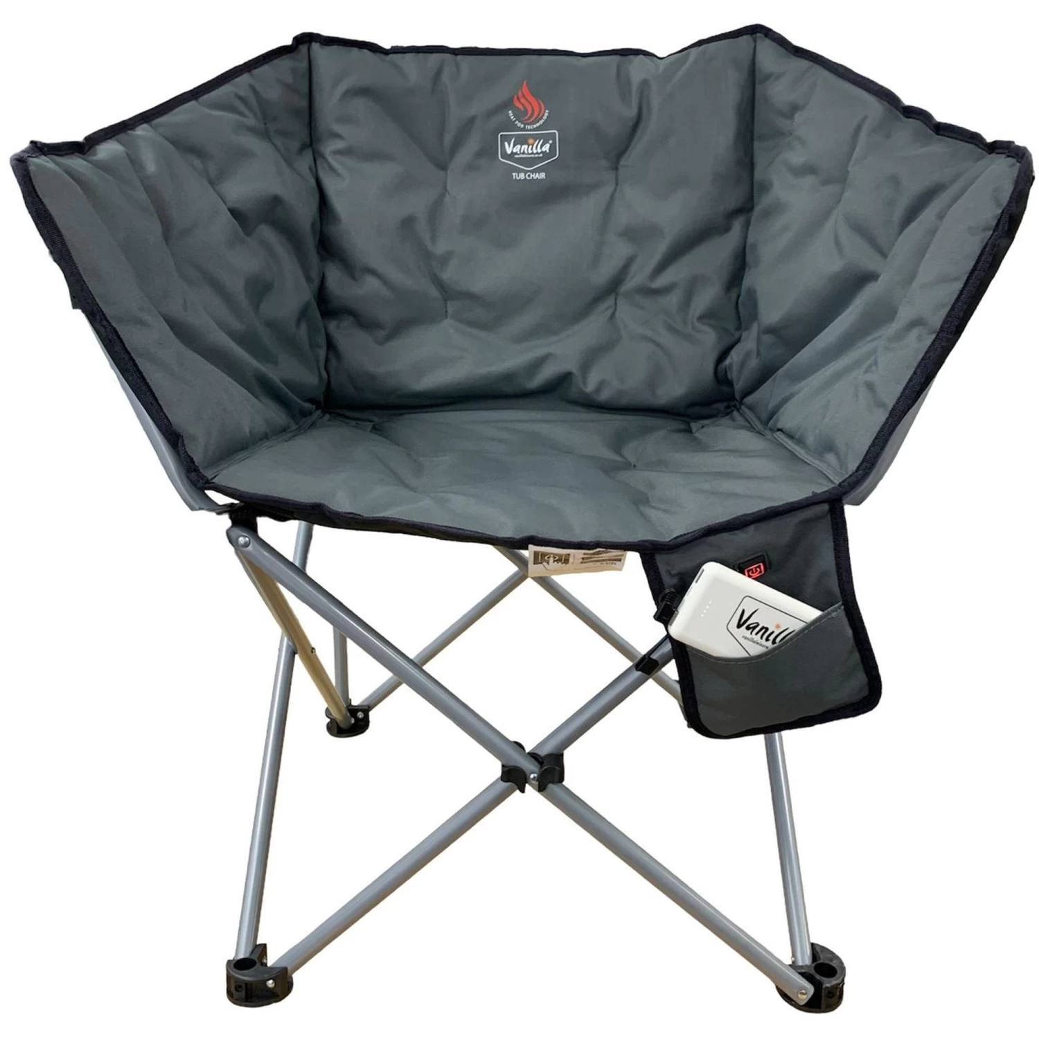 Vanilla Leisure Tub Chair Heated Charcoal + Power Bank 2 Vanilla Leisure Tub Chair Heated Charcoal + Power Bank - Image 2