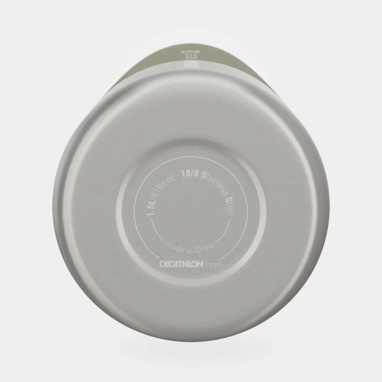 Quechua Stainless Steel Hiking Flask With Screw Cap MH100 1.5 L Khaki 8 Quechua Stainless Steel Hiking Flask With Screw Cap MH100 1.5 L Khaki - Image 8