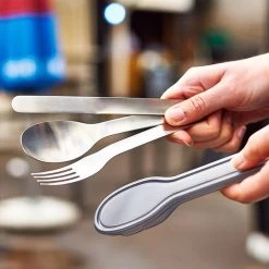 Black+Blum Stainless Steel Cutlery Set With Case Grey -Outdoor Camping Store k6e8860304869fc8c8346ff2f981f5405