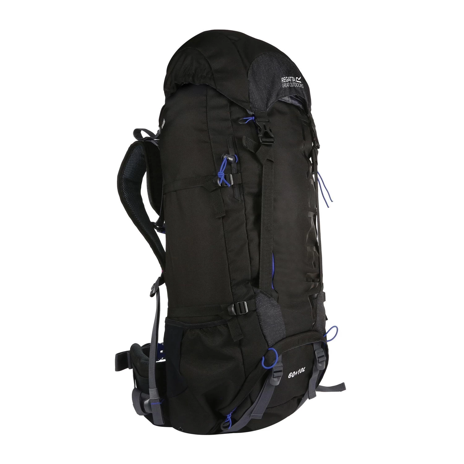 Regatta Blackfell III 60+10L Expandable Rucksack (Black/Surfspray Blue) 1 Regatta Blackfell III 60+10L Expandable Rucksack (Black/Surfspray Blue)