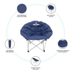 Milestone Navy Blue Deluxe Moon Chair -Outdoor Camping Store kd12e11a95113677922a29a5898d1eee8