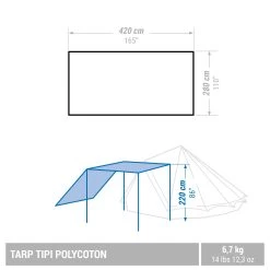 Quechua CAMPING TARP - TEPEE POLYCOTTON - 6 PERSON -Outdoor Camping Store ke30b7f3a23affb145c4ab3ef67f6c363