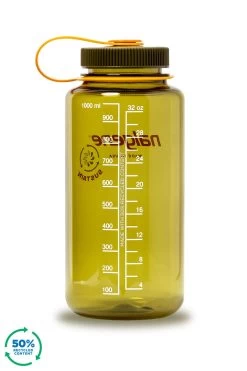 Nalgene 1L Wide Mouth Sustain Water Bottle - Made From 50% Plastic Waste -Outdoor Camping Store kff1d49a1045305647639cabdb232c8a5